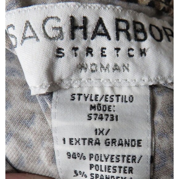 Sag Harbor Leopard Print V Neck Tunic Top Plus Size 1X - Picture 5 of 7